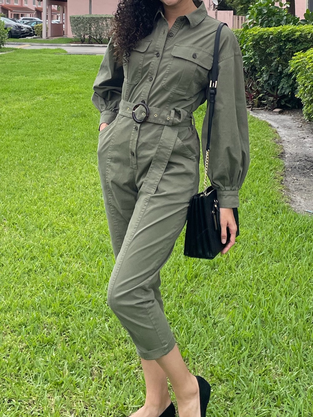 Banana Republic Olive Green Utility Jumpsuit | Women’s Size: S | 98% Cotton